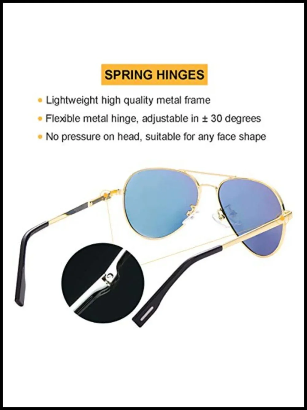 Small Aviator Sunglasses 52mm Polarized UV Protection for Thin Faces